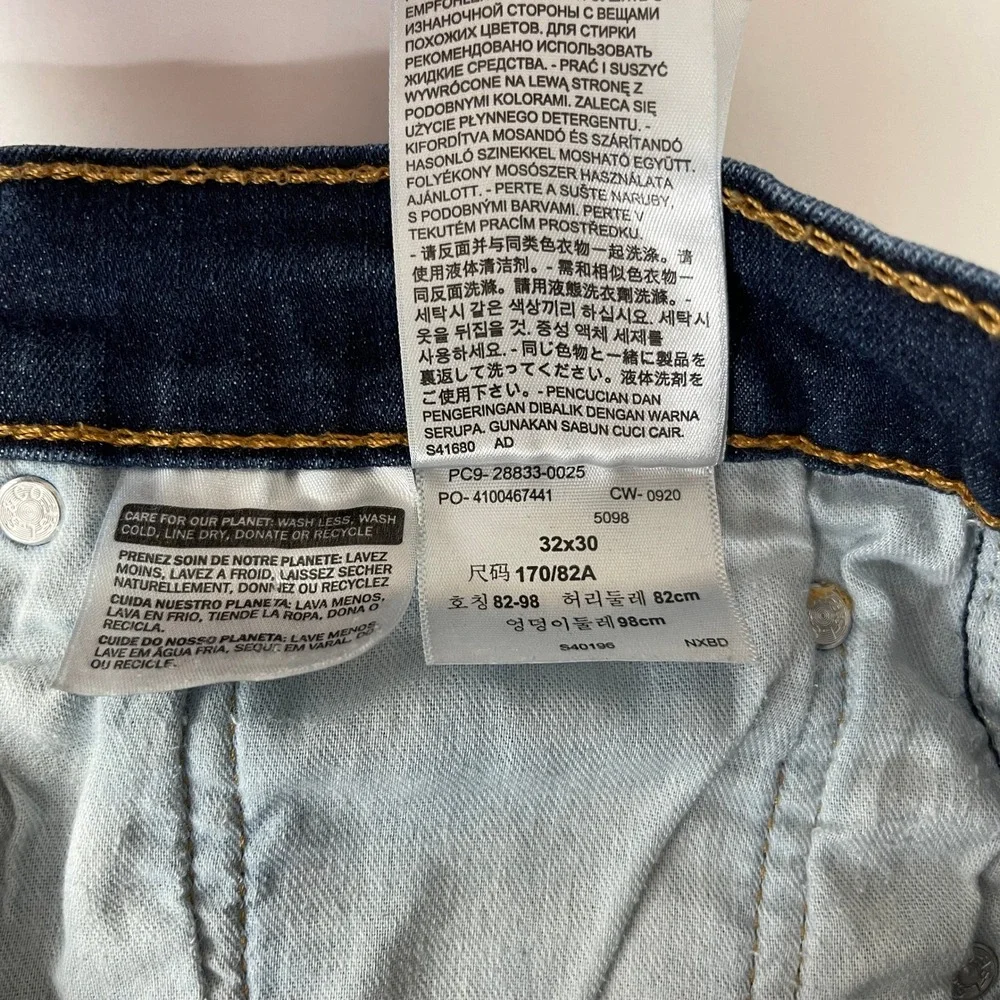Levis 512 Jeans Mens 32x28* Blue Slim Taper Dark Wash Denim Stretch Preppy